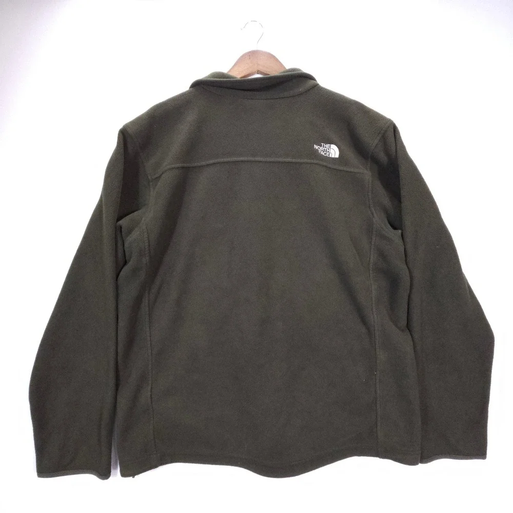 The North Face Fleece Jacket Mens M Olive Green Polartec‎ Full Zip Outdoor